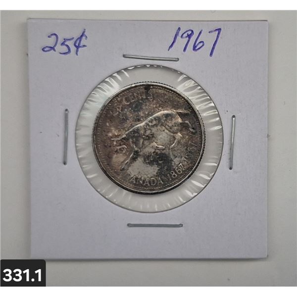 331. 1967 Silver Cdn. Quarter (cougar) - 25 cent coin