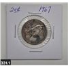 Image 1 : 331. 1967 Silver Cdn. Quarter (cougar) - 25 cent coin