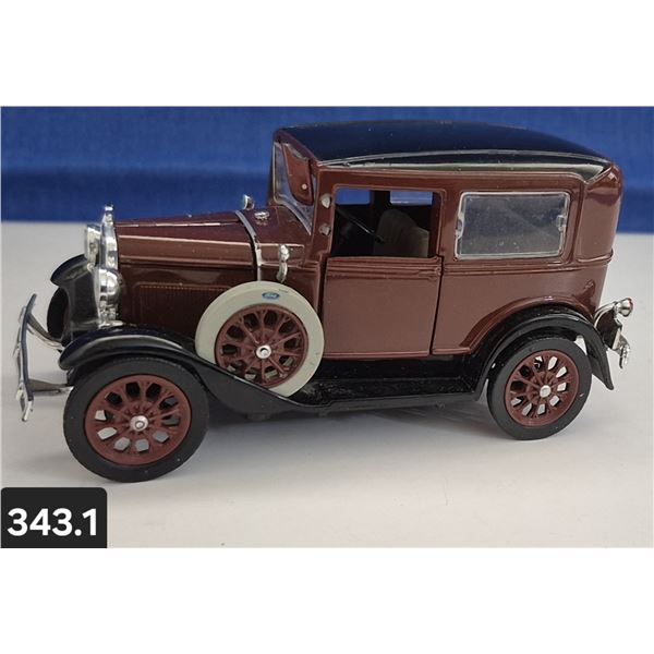 343. Diecast Ford 1931 Model "A" - Very detailed - "Ford Motor Co. Trademark Under License" -5 inche