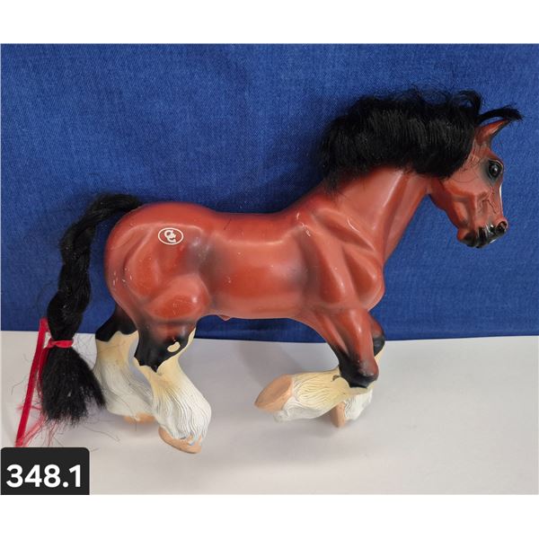 348. Plastic Horse - Possibly a Shire - 7 x 9 inches