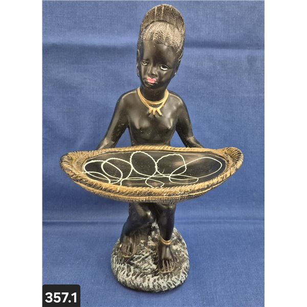 357. Black American - Large Chalkware Figurine - excellent condition for chalkware - 9 1/2 x 15 inch