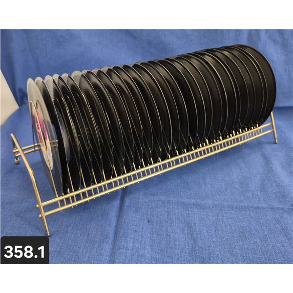 358. MCM 45 RPM Record Holder with approx. 30 Records - 1960s/70s artists