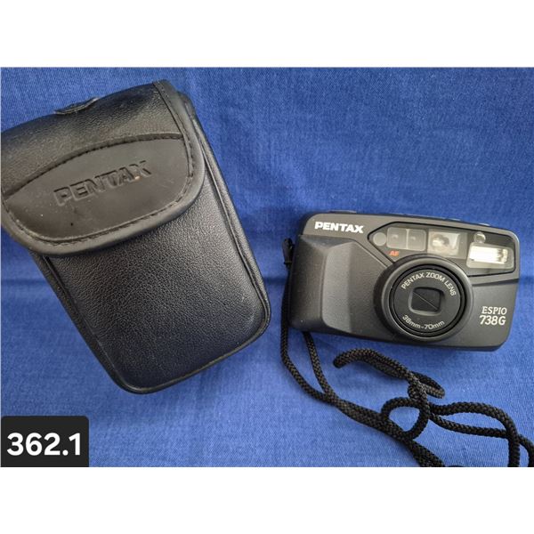 362. Camera - Pentax Espio 738G - 35mm - "Point & Shoot", with case