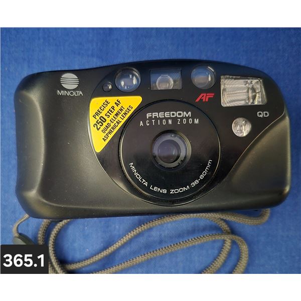 365. Camera - Minolta - Freedom Action - 35mm - "Point & Shoot", 38-60 mm zoom