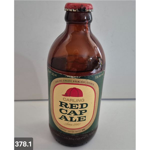 378. Vintage Carling "Red Cap Ale" FULL Beer Bottle - original cap and label!