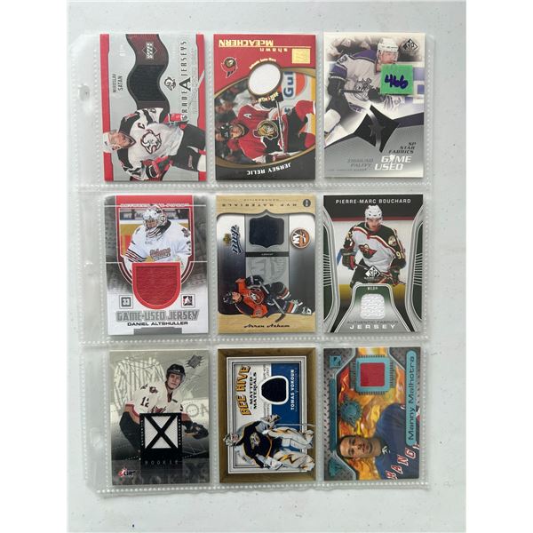 Assorted Jersey Cards - 1 Sheet (9 Hockey Cards)