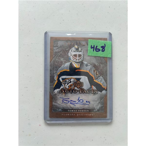 Tomas Vokoun - Autographed Hockey Card