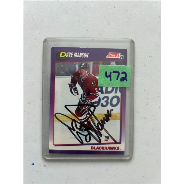 Dave Manson - Autographed Hockey Card