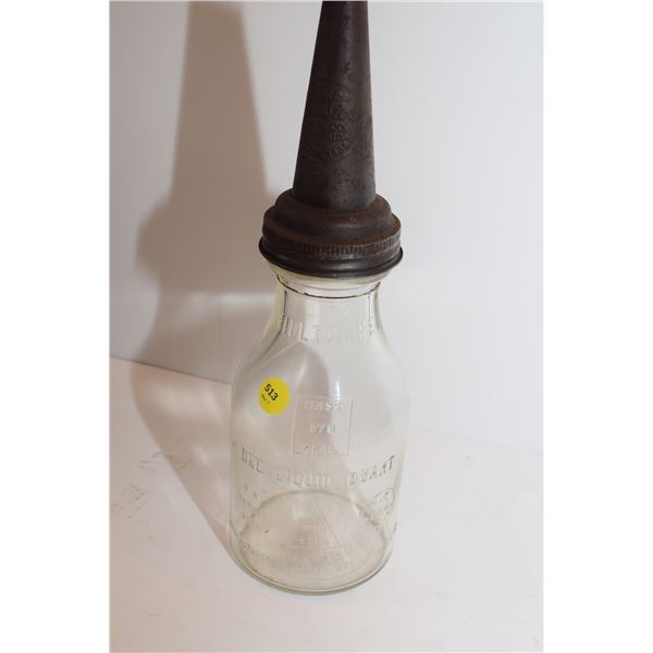 Hazel Atlas 1 Quart Oil Bottle