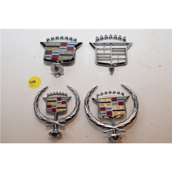 (4) Different Cadillac Hood Ornaments