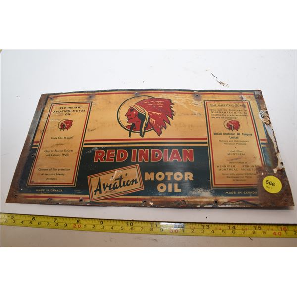 Red Indian Aviation Motor Oil Flat