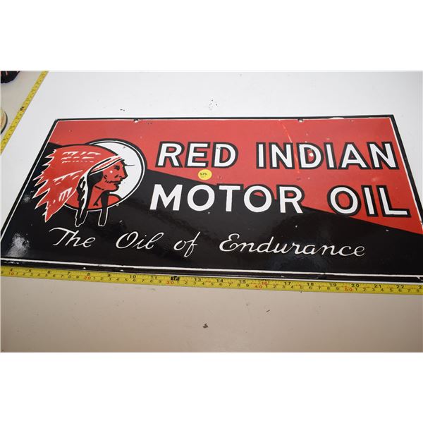 Heavy Porcelain Fantasy Red Indian 2-sided Rack Sign