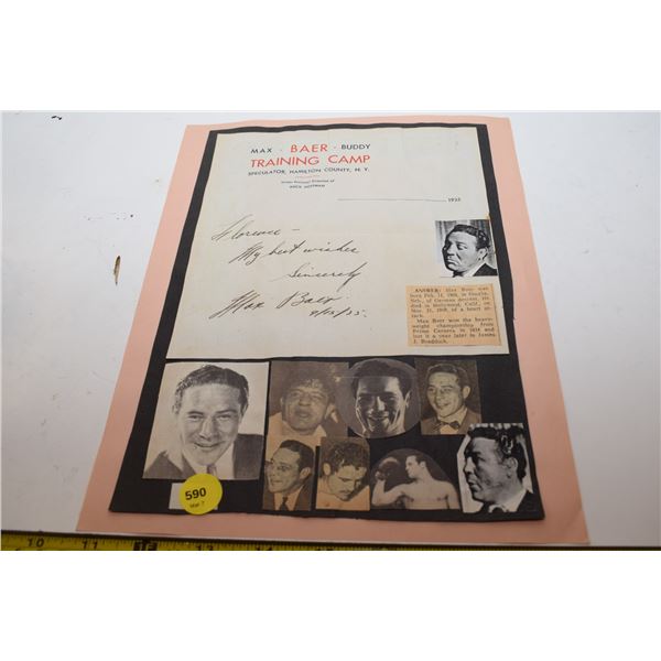 WOW! 1935 Signed Max Baer Boxing Collage