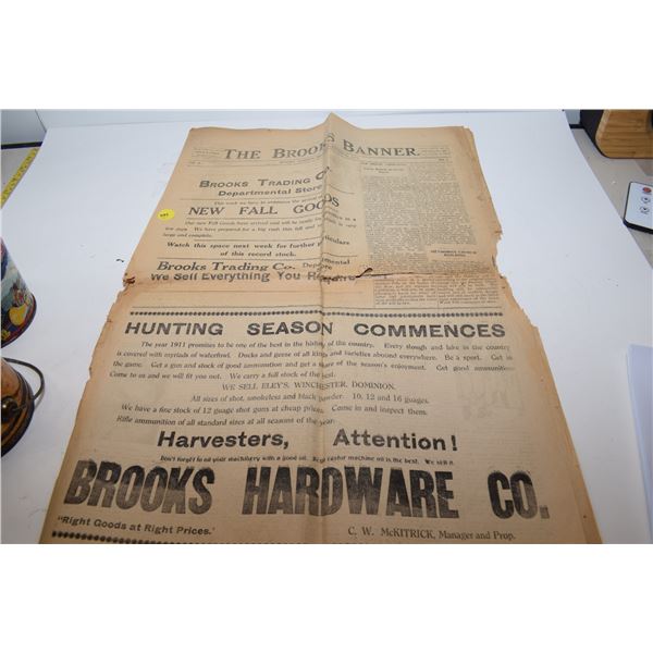 1911 Brooks, Alberta Newspaper