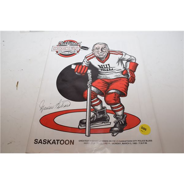 Maurice Richard Signed Hockey Program