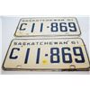 Image 1 : 1961 Sask License Plate Set