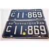 Image 1 : 1962 Sask License Plate Set