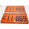 Image 1 : 1963 Sask License Plate Set