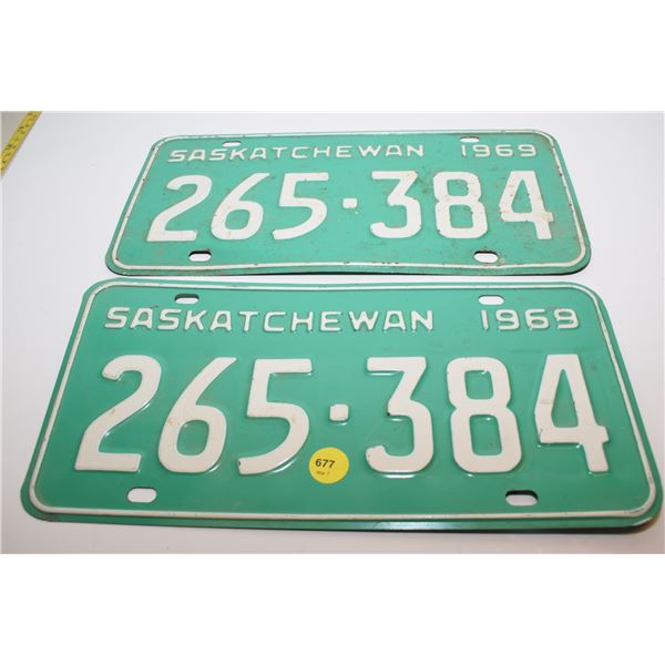 1969 Sask License Plate Set