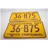 Image 1 : 1967 Sask License Plate Set
