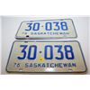 Image 1 : 1976 Sask License Plate Set