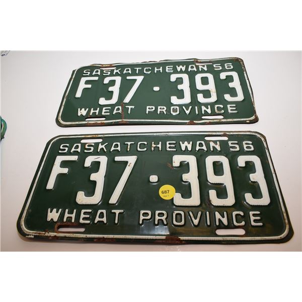 1956 Sask Farm License Plate