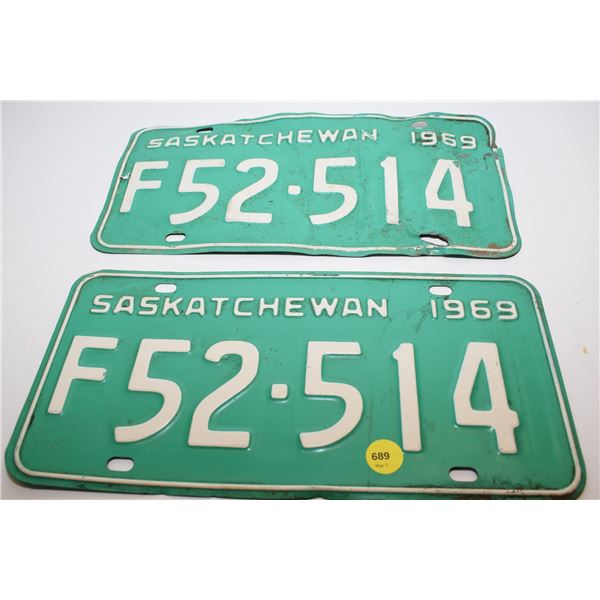1969 Sask Farm License Plate