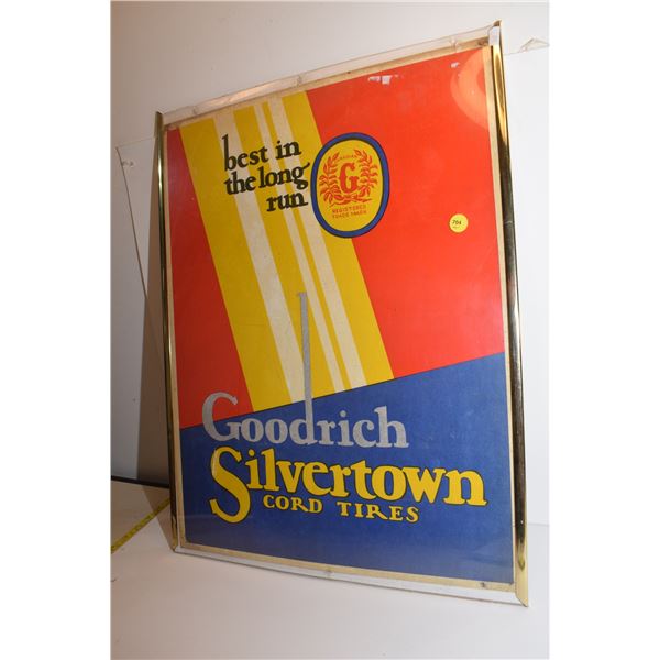 Art Deco Goodrich Tires Cardboard Sign