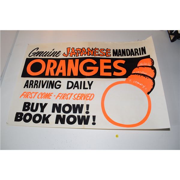 Huge Original Japanese Oranges Store Poster