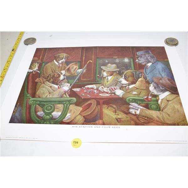“His Station and Four Aces” Poster 16x12” (A. Kaplan)