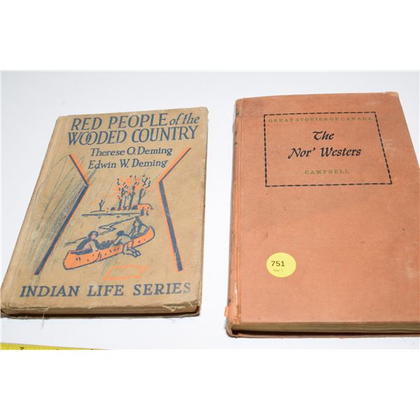 (2) Vintage Books – “Red People of the Wooded Country” & “The No