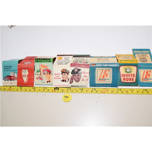 Vintage Gas / Oil Company Matchbook Covers