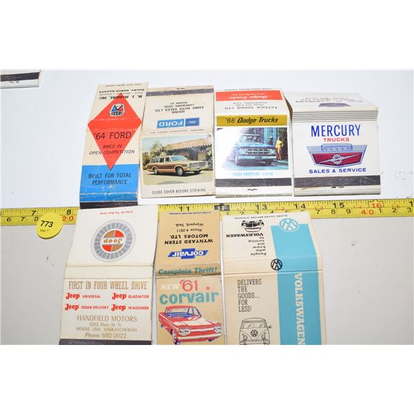 Automobile Matchbook Covers – Mercury, Ford, VW etc