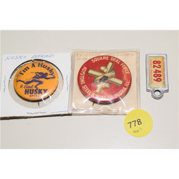 Antique Advertising Pinbacks etc.