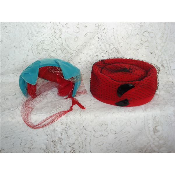 Pair Of Vintage Hats  Nice Condition  Red Is Highly Collectible Evelyn Original L'Elegance Paris New