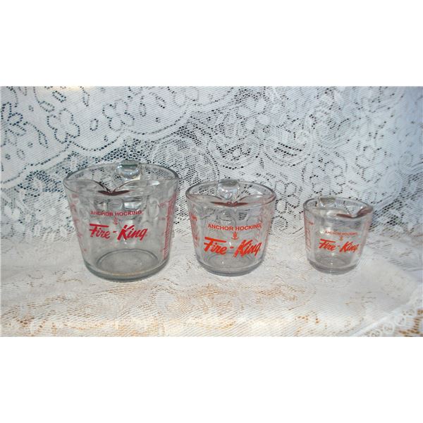 3 Sizes Fireking/Anchor Hocking Measuring Cups