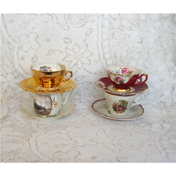 4 Demitasse Size Teacups  Assorted Manufacturers