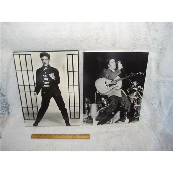 Pair of Black and White Elvis Pictures
