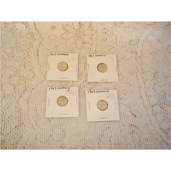 4  1967 Canadian Centennial Dimes