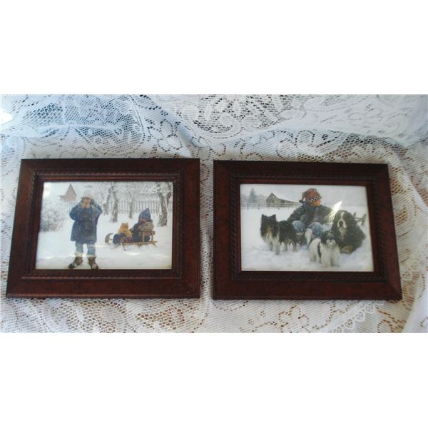 Pair Of Framed Winter Scenes