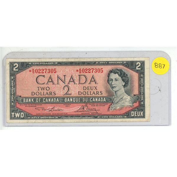 1954 Bank of Canada Two Dollar.