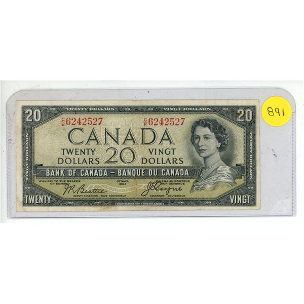 1954 Bank of Canada Twenty Dollar.