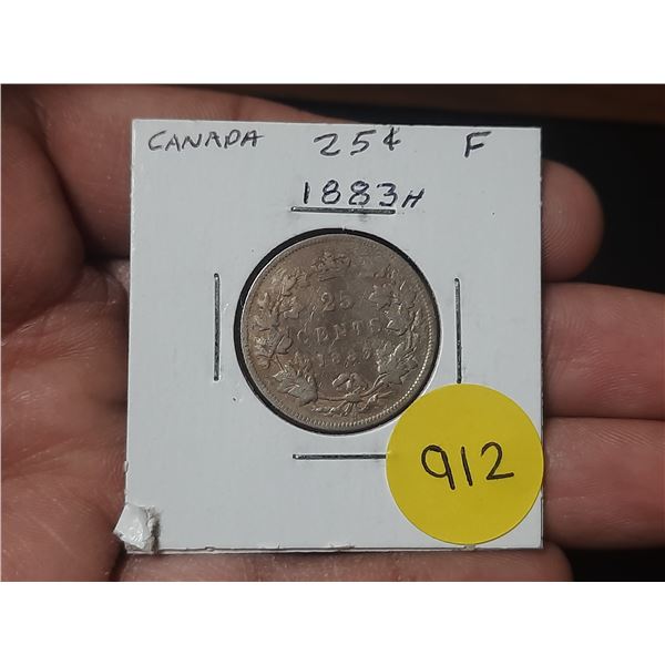 1883 H Canada Silver 25 Cents