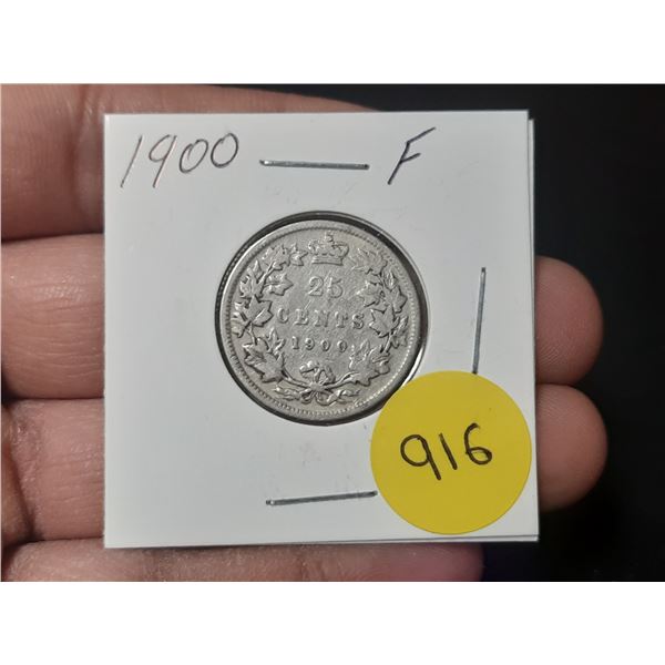 1900 Canada Silver 25 Cents