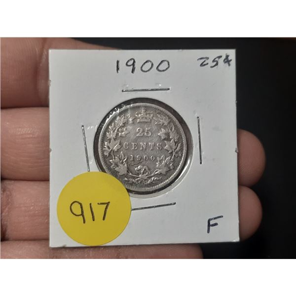 1900 Canada Silver 25 Cents