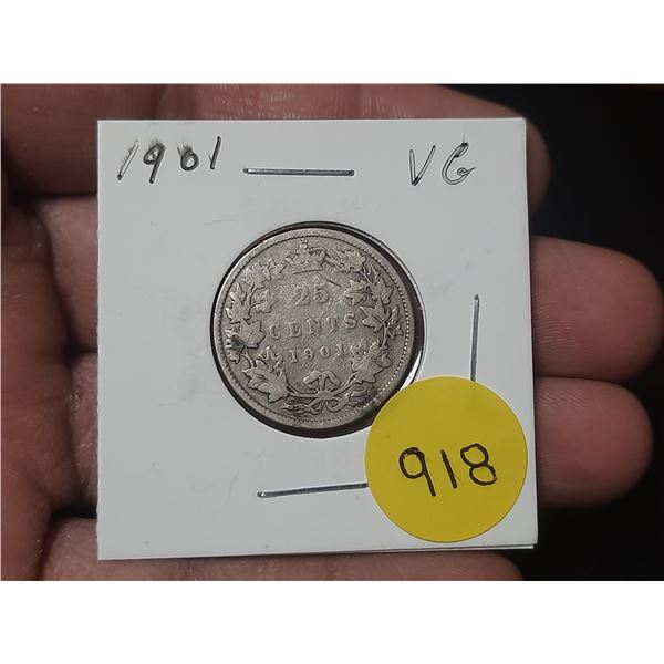1901 Canada Silver 25 Cents