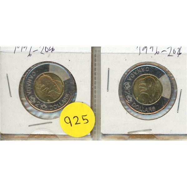 (2) 2026 Canadian Proof Like Two Dollars.
