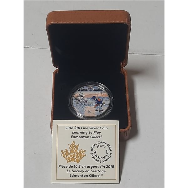 2018 $10 Fine Silver Coin - Learning to Play : Edmonton Oilers (99.99%)