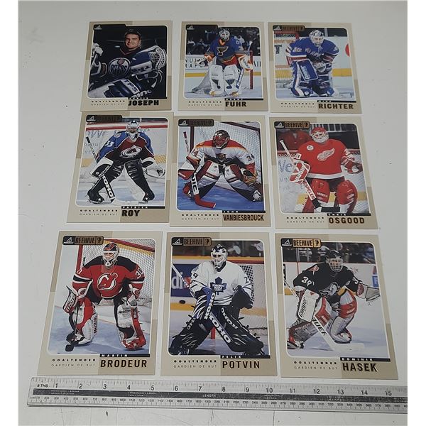 Pinnacle Beehive Goalies Roy Hasek, Richter, Potvin, Joseah, Osgood, Brodeur