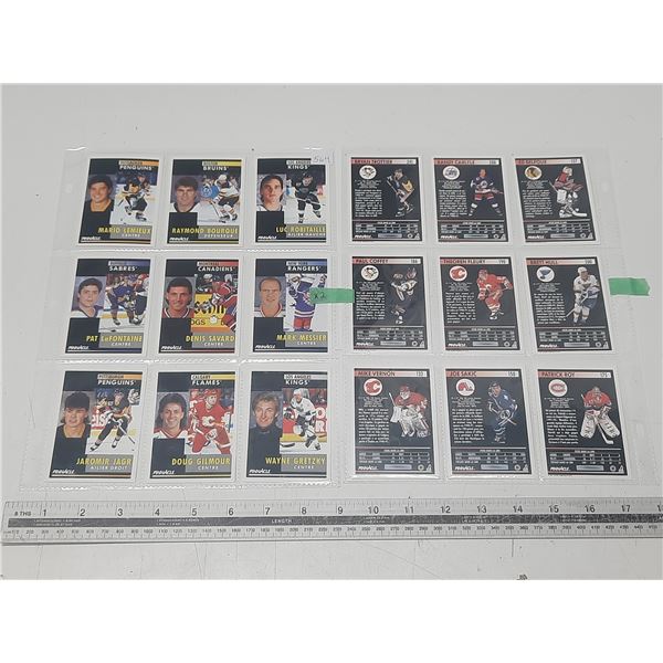 Pinnacle H.O.F. Greats 18 Cards Messier, Gretzky, Jagr, Bourque, Lemieux, Roy, etc.
